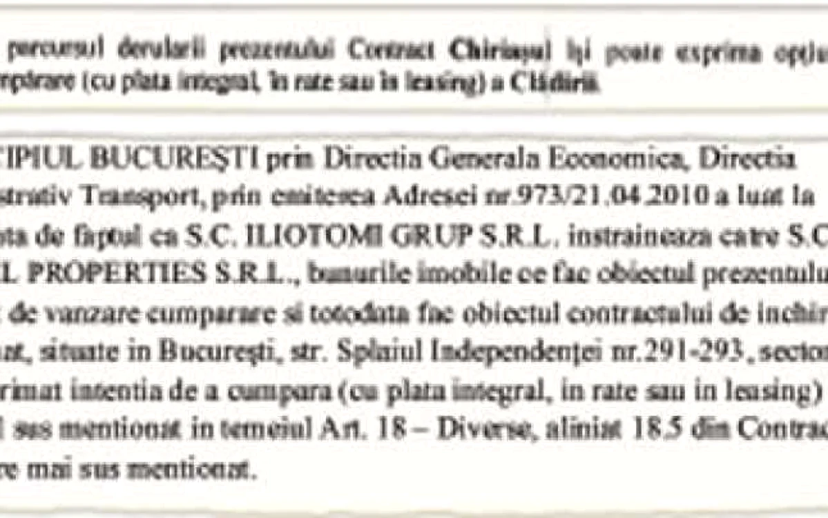 Primul facsimil ilustrează dreptul de preemţiune al municipalităţii, iar al doilea arată că aceasta refuză achiziţionarea sediului 