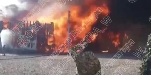Incendiu la sediul grupării Wagner din regiunea Krasnodar Foto Captură video X/ Nexta jpg