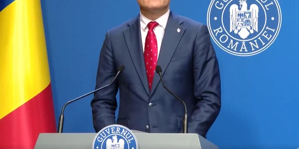 Ministrul Investițiilor si Proiectelor Europene, Dragos Pîslaru Foto Captură video declarație de presă jpg