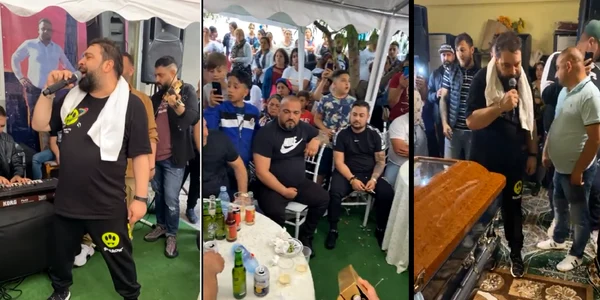 Imagini de la priveghiul de la Râmnicu Vâlcea la care Florin Salam a fost amendat Foto colaj