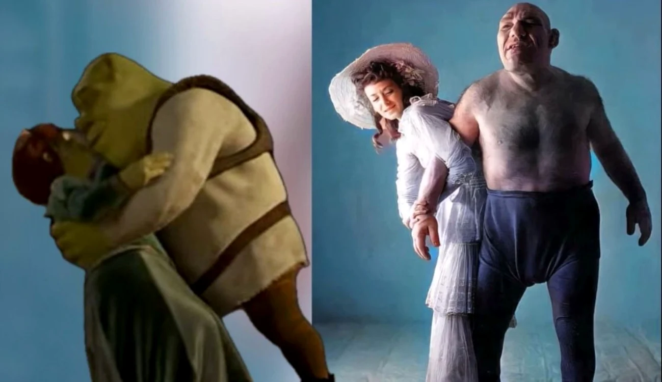 Shrek ar fi fost inspirat de Maurice Tillet / foto: colaj captură video