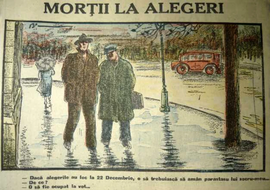 caricatura alegeri interbelic