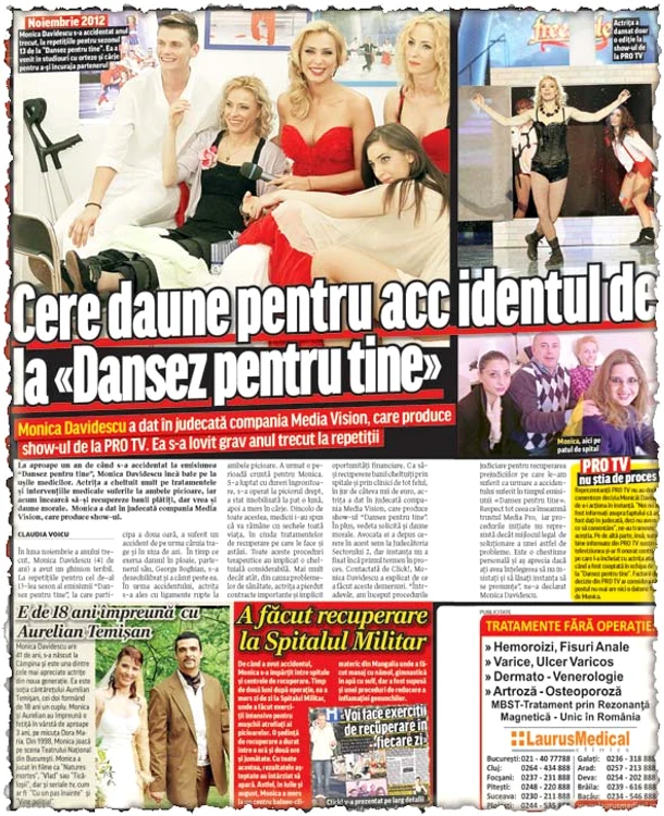 Monica Davidescu  a fost recent la mare,  la un centru special  de recuperare