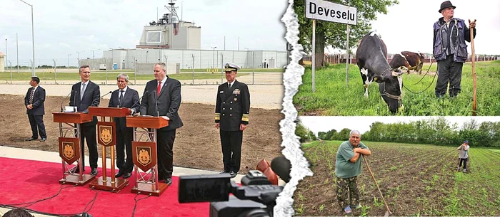 
    La Deveselu au venit premierul  Dacian Cioloș (centru), secretarul general al NATO  Jens Stoltenberg (stânga)  și adjunctul secretarului apărării  al SUA, Robert Work (dreapta)Foto: Sever Gheorghe  