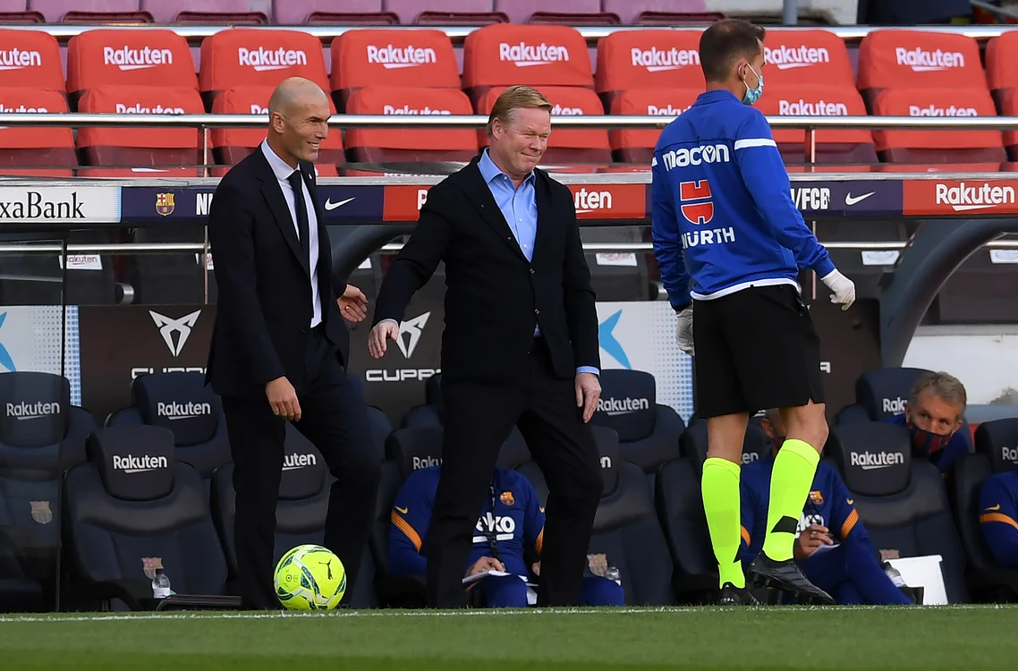 
    Zinedine Zidane și Roanld Koeman nu au motive să fie prea zâmbăreți la final de campionatFoto: Guliver / GettyImages  