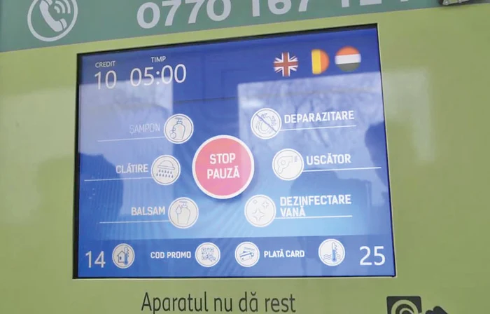 Panoul de comandă  al spălătoriei 