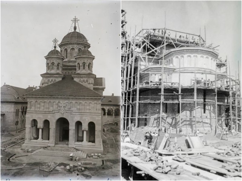Imagini rare cu Catedrala Ortodoxă din Alba Iulia din timpul construcției, vechi de peste un secol FOTO