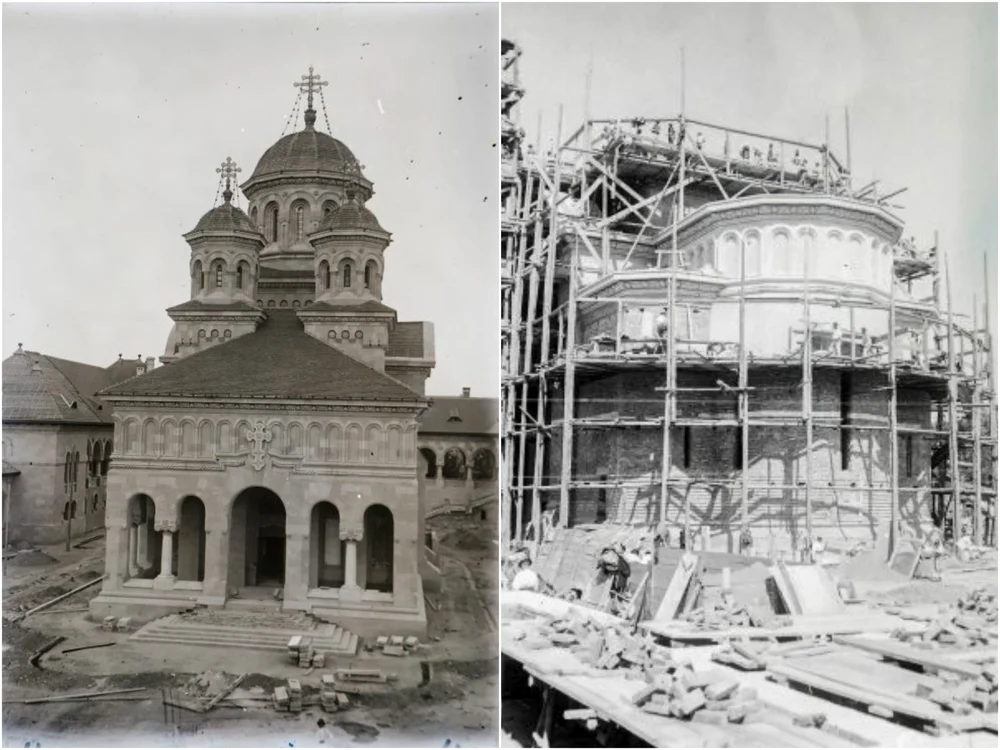 Catedrala din Alba Iulia în perioada construcției FOTO HIstoric