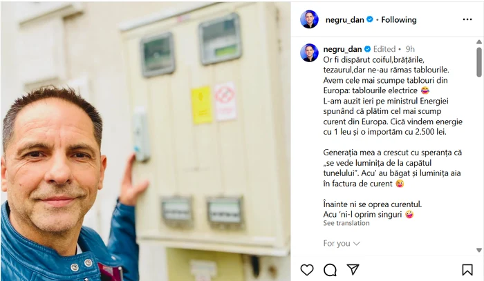 Mesajul transmis de vedetă - Foto: captură Instagram