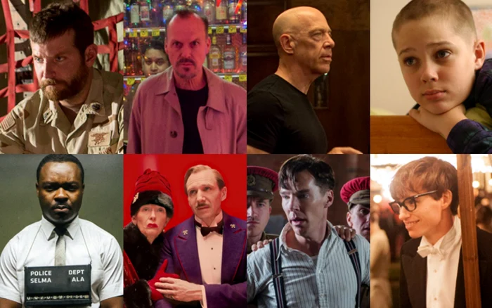 „American Sniper“, „Birdman“, „Whiplash“, „Boyhood“, „Selma“, „The Grand Budapest Hotel“, „The Imitation Game“ şi „The Theory of Everything“ sunt cele opt filme nominalizate la Oscar 2015