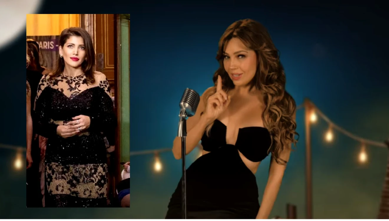 Roxana Ostroveanu a creat rochia purtată de Thalia. colaj: Click!