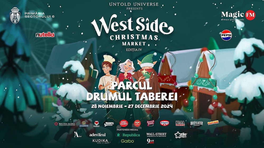 “WEST SIDE CHRISTMAS MARKET’’, organizat de UNTOLD UNIVERSE, se deschide oficial pe 28 noiembrie, fiind primul târg de Crăciun care se deschide în București
