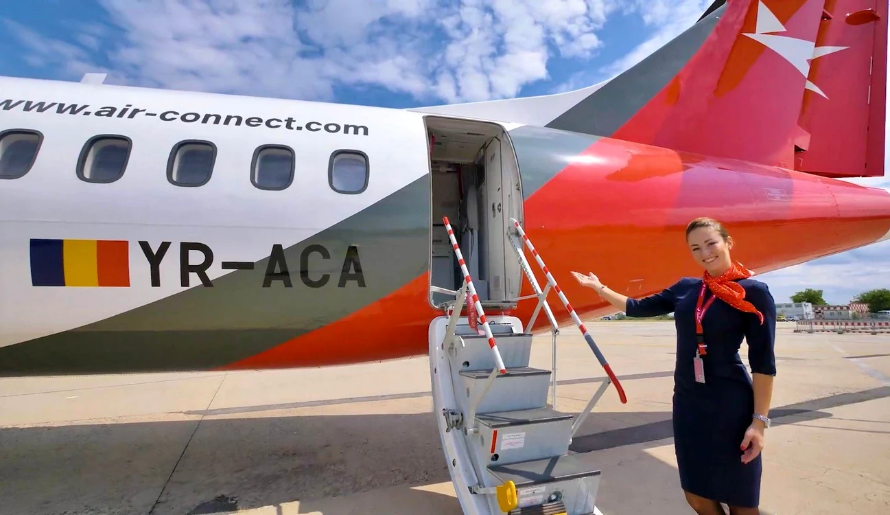 Primul zbor Timișoara-Constanța a fost efectuat de Air Connect FOTO AIT