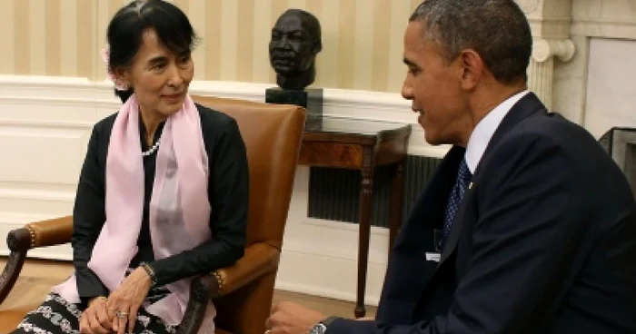 Aung San Suu Kyi, alături de preşedintele Barack Obama FOTO Reuters