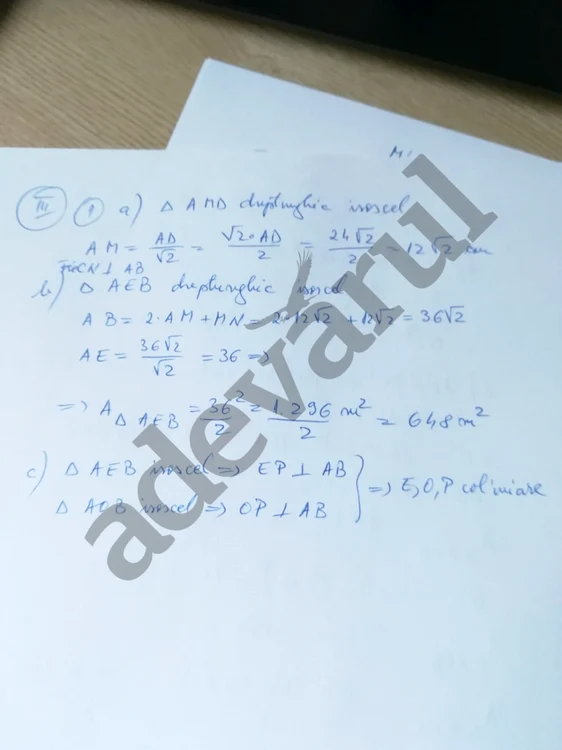 Evaluare naţională - rezolvare matematică 4