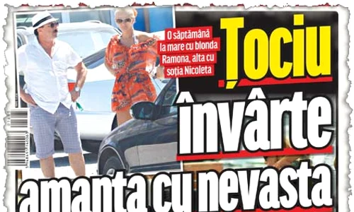 Ţociu şi Ramona,  surprinşi de  paparazzi pe Litoral (stanga)  Romică îşi scoate  familia la terasă de  câte ori are ocazia jpeg