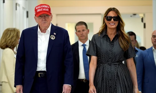 Donald și Melania Trump în ziua alegerilor din SUA, Profimedia (2) jpg