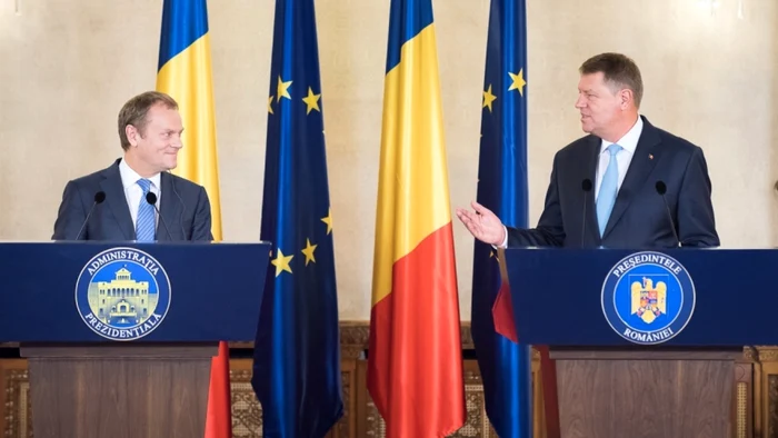 Klaus Iohannis și Donald Tusk FOTO Presidency 