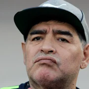Diego Armando Maradona Managerul Fujairah FC e fotografiat în timpul unui meci de fotbal amical între Fujairah FC şi Al-Ahly SC din Egipt