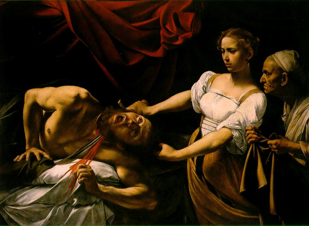 "Iudita tăind capul lui Holofer", lucrarea lui Caravaggio din 1598  FOTO Wikipedia