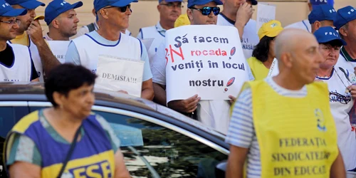 Protest FSLI la Ministerul Educatiei, 13 august 2025. Inquam Photos / Mălina Norocea