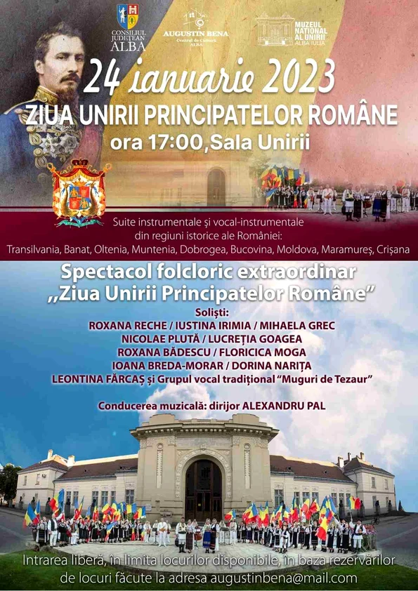 Afis spectacol Ziua Unirii Principatelor Romane 2023 jpg