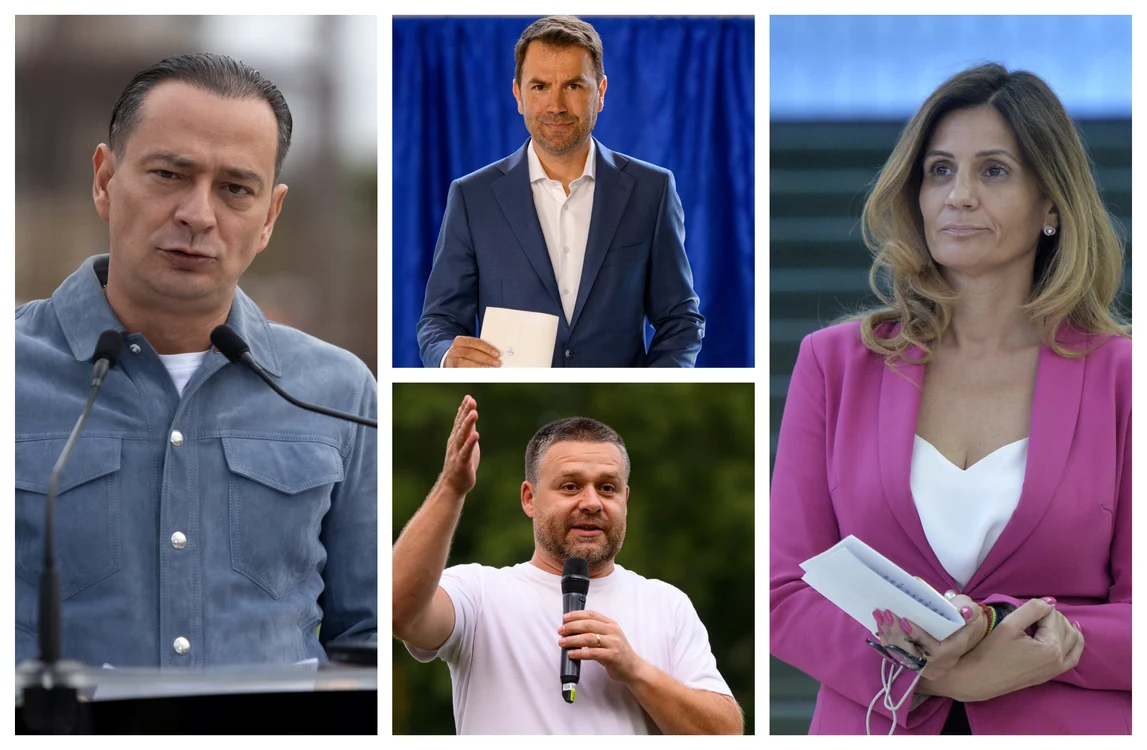Colaj al candidaților la Primăria Capitalei: Băluță, Drulă, Ciucu, Alexandrescu. FOTO: Mediafax 