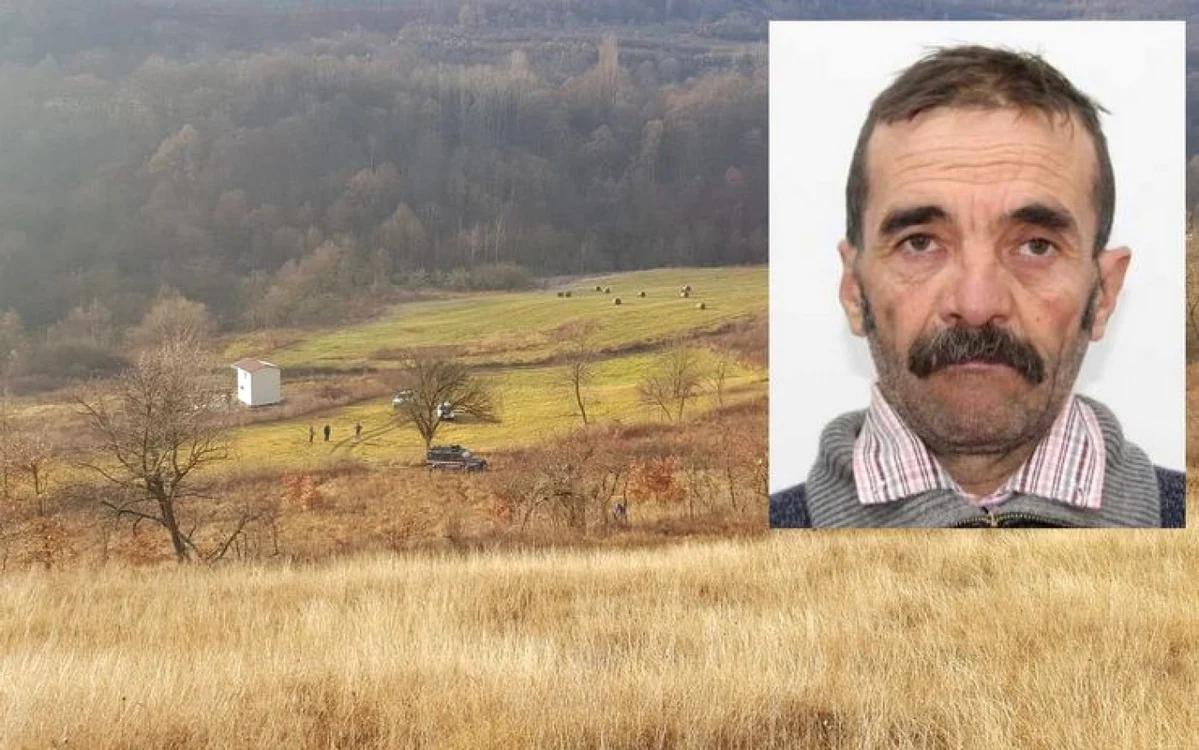 Locul unde a fost căutat cadavrul lui Costel Hozu (în medalion). Foto: Salvamont Hunedoara