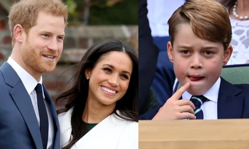 Prințul George Prințul Harry și Meghan Markle jpg