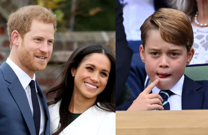 Prințul George Prințul Harry și Meghan Markle jpg