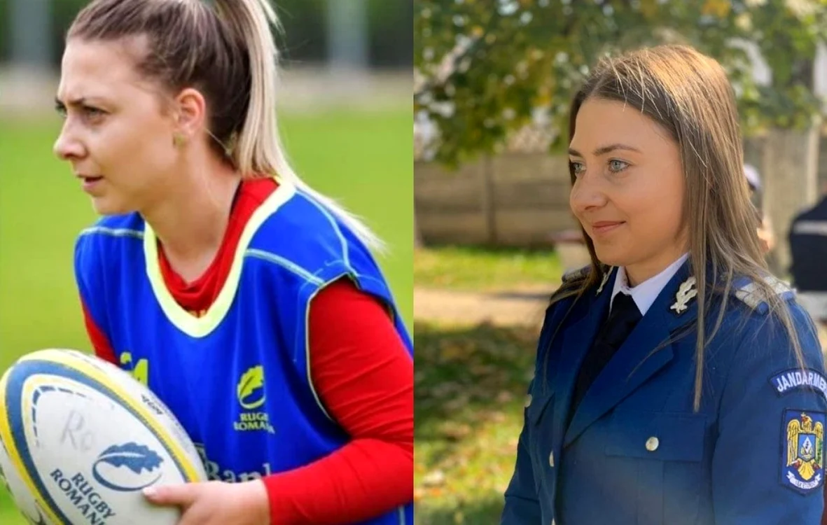 Georgiana Vizitiu în dublă ipostază: rugbystă şi jandarmeriţă FOTO: IJJ Bacău