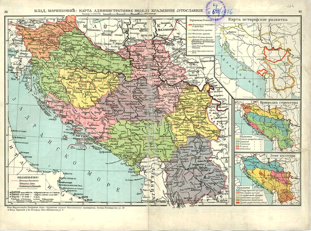 Harta Iugoslaviei la 1929