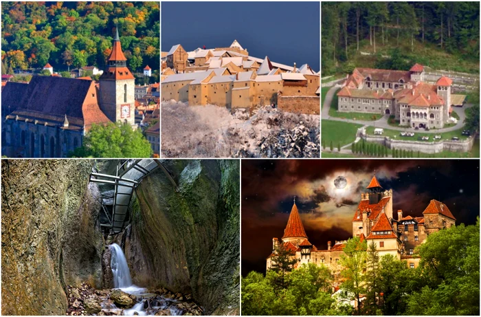 Obiective turistice pe Valea Prahovei - Biserica Neagra - Castelul Bran - Cnaionul 7 Scări - Cetatea Râșnov - Castelul Cantacuzino