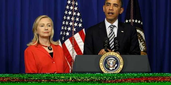 FOTO REUTERS : Hillary Clinton şi Barack Obama