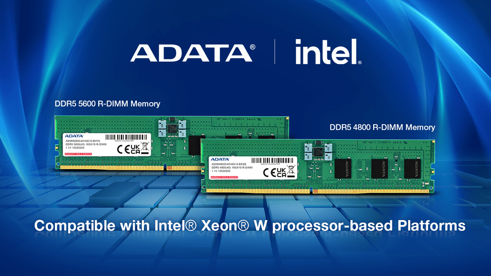 ADATA lanseaza primul modul de memorie "overclocked" compatibil cu procesoarele Intel Xeon W