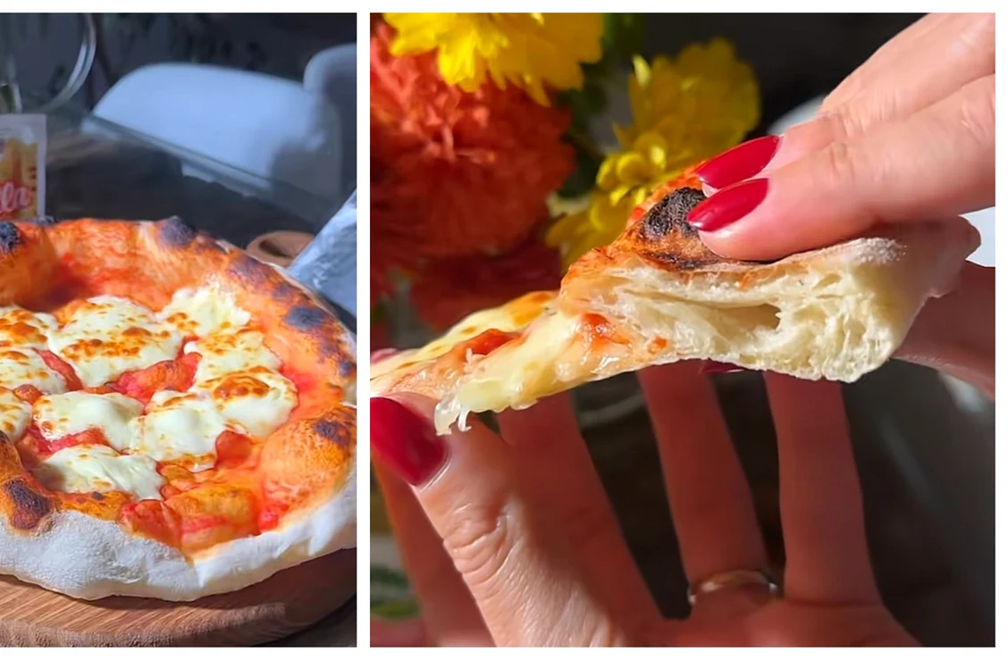 Pizza de casă / FOTO: Colaj captură video TikTok