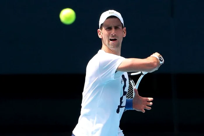 Novak Djokovic, la antrenament pentru Australian Open (FOTO: Guliver/ Gettyimages)
