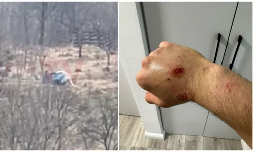 Politist de frontiera muscat de un contrabandist in Sighetu Marmatiei. FOTO: captură video vasiledale.ro