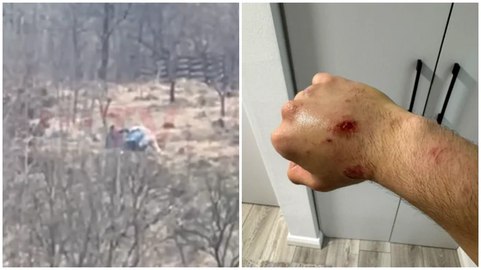 Un polițist de frontieră a fost mușcat de un suspect. FOTO: colaj captură video vasiledale.ro