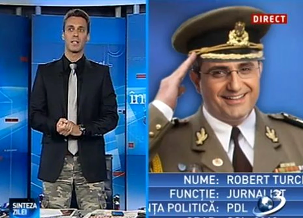 Mircea Badea face mişto de colonelul Turcescu (Foto: captură video Antena 3)