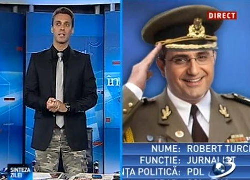 Mircea Badea face mişto de colonelul Turcescu (Foto: captură video Antena 3)