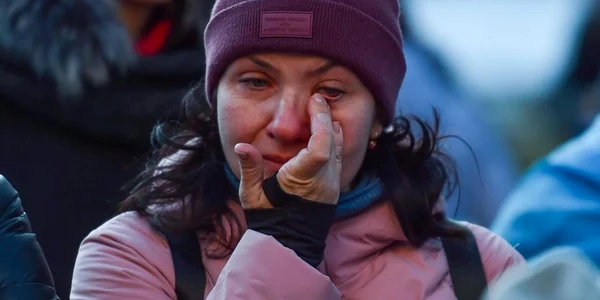 Lacrimi în ochii ucrainenilor care au protestat la Braşov FOTO Ioan Buciumar