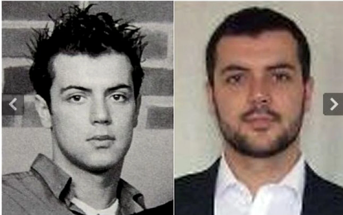 Taymour Abdul Wahab la vârsta de 19 ani (stânga) şi la 29 ani (dreapta)