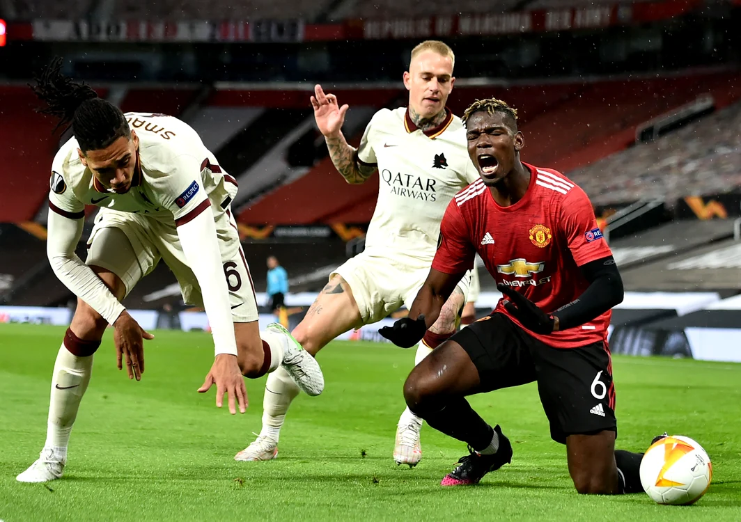 
    Paul Pogba a înscris un gol în manșa tur cu AS RomaFoto: EPA-EFE  