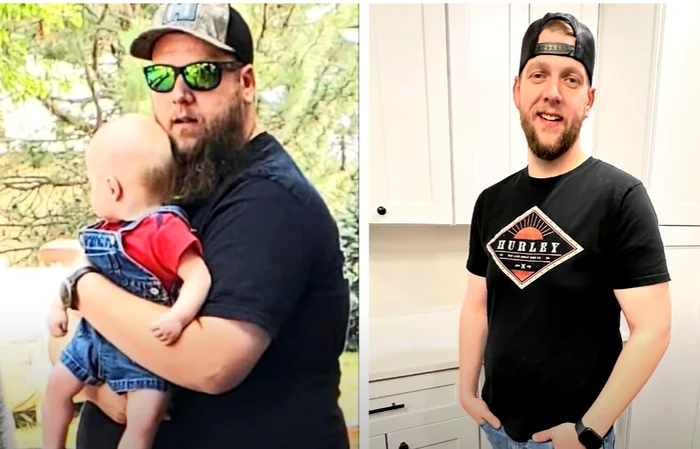 Patrick Ensley, înainte și după dietă. FOTO captură video YouTube