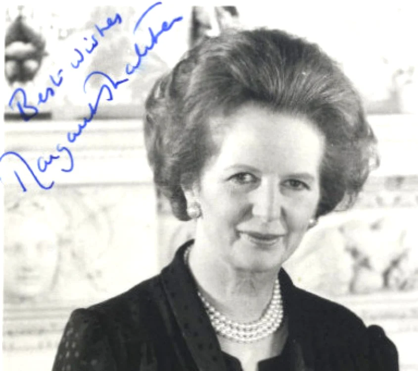Margaret Thatcher. Sursa: International Autograph Auctions