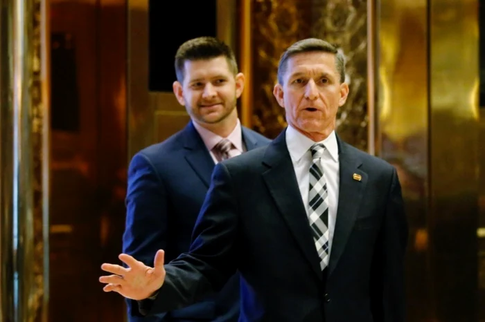 Generalul în retragere Michael Flynn, alături de fiul său Michael Jr FOTO Getty Images/AFP