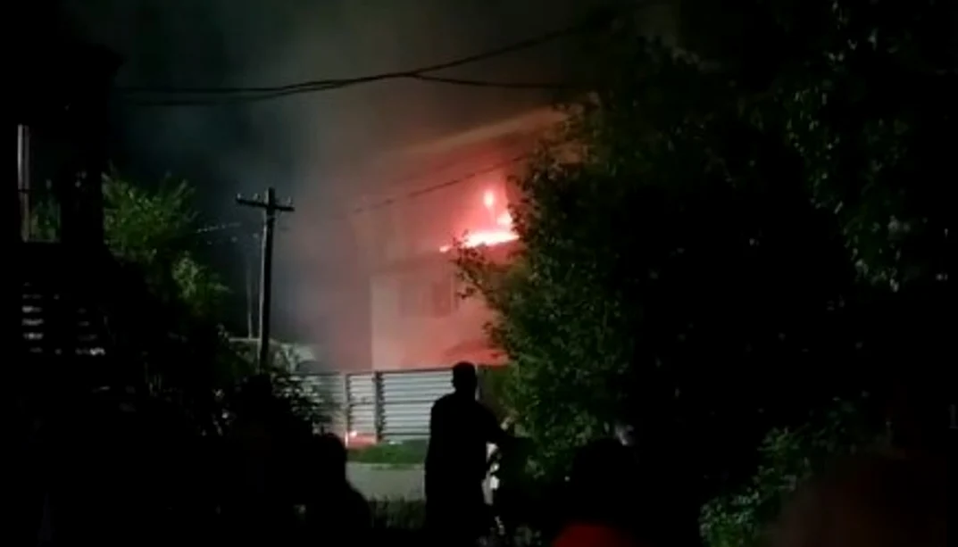 Un atac cu drone ucrainene a provocat un incendiu la o gară din Volgograd, Rusia FOTO: Captură video