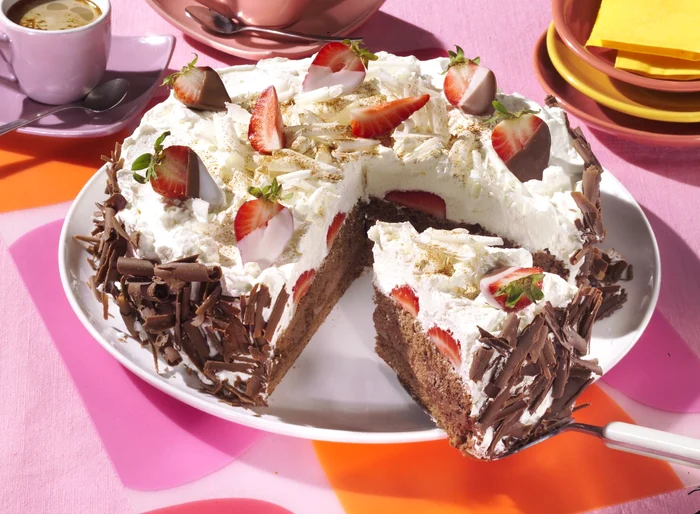 Chocolate Cake with Strawberries jpeg