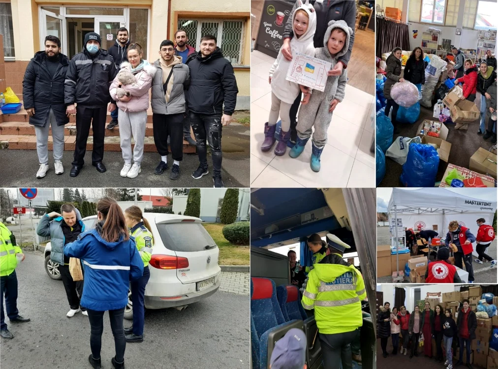 Refugiaţi ucraineni în Vâlcea Foto colaj